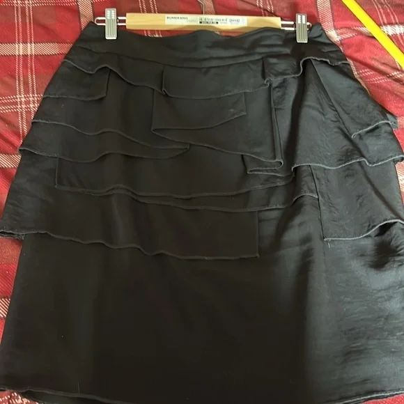 Insight Black Asymmetrical Ruffled Mini Skirt - Picture 3 of 4
